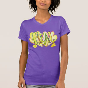 Red Sleeved Inspirational Word Heels Art Shirt