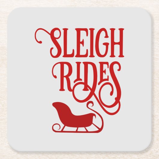 Red Sleigh Rides Holiday Rechteckiger Pappuntersetzer (Vorderseite)