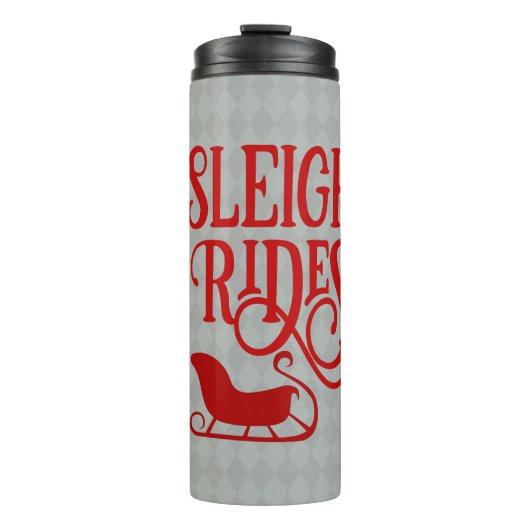 Red Sleigh Rides Holiday Thermosbecher (Vorderseite)