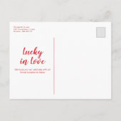 Red Slot Machine Save the Date Hochzeit Ankündigungspostkarte (Rückseite)