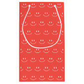 Red Smile Pattern Geschenktasche Kleine Geschenktüte (Rückseite)