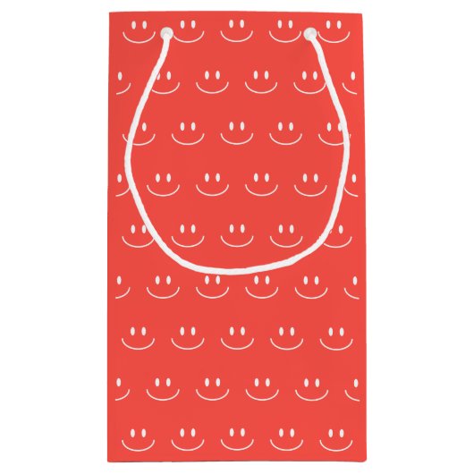 Red Smile Pattern Geschenktasche Kleine Geschenktüte (Rückseite)