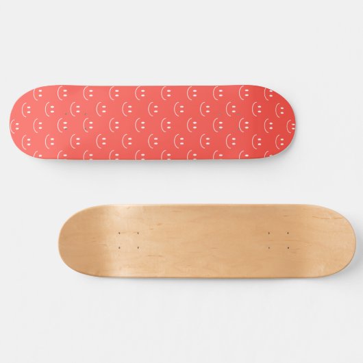 Red Smile Pattern Skateboard (Horizontal)