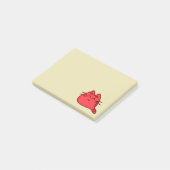 Red Smilly Kitty Cat Post-it Klebezettel (angewinkelt)