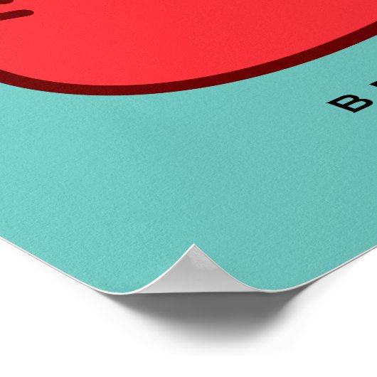 Red Smilly Kitty Cat Poster (Ecke)