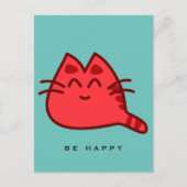 Red Smilly Kitty Cat Postkarte (Vorderseite)