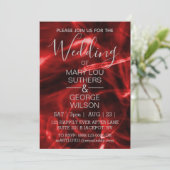 Red Smoke Wedding Einladung (Stehend Vorderseite)