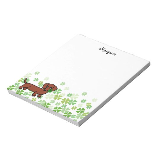 Red Smooth Dackel 2 Notizblock (Rotiert)