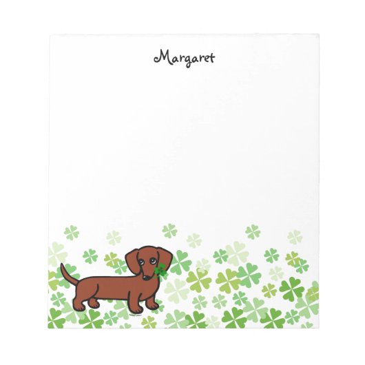 Red Smooth Dackel 2 Notizblock (Vorderseite)