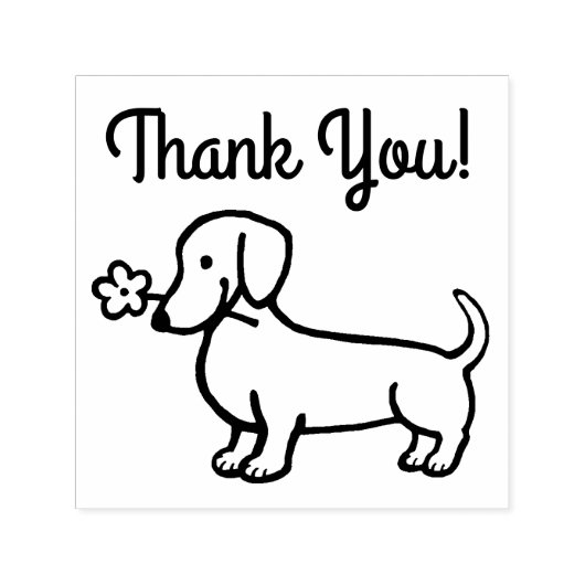 Red Smooth Dackel Tiny Blume Danke Permastempel (Design)