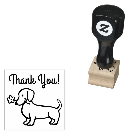 Red Smooth Dackel Tiny Blume Gummistempel (Stempel)