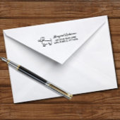 Red Smooth Dackel Tiny Blume Rücksendeadresse Permastempel