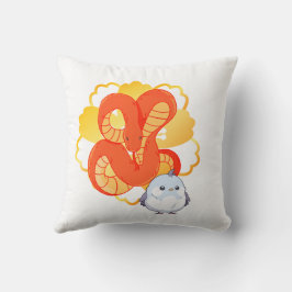 Red Snake on a Golden Blume" | Einzigartig und lux Kissen