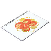 Red Snake on a Golden Blume" | Einzigartig und lux Notizblock (Linke Seite)