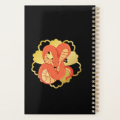 Red Snake on a Golden Blume" | Einzigartig und lux Planer (Rückseite)