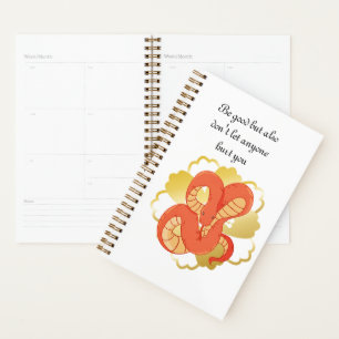 Red Snake on a Golden Blume" Einzigartig und lux Planer