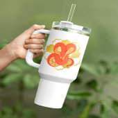 Red Snake on a Golden Blume" | Einzigartig und lux Reisebecher