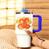 Red Snake on a Golden Blume" | Einzigartig und lux Reisebecher