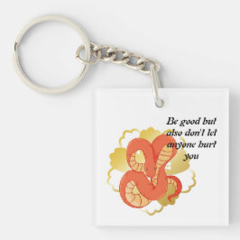 Red Snake on a Golden Blume" | Einzigartig und lux Schlüsselanhänger