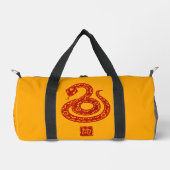 Red Snake Papier geschnitten Gym DB Duffle Bag (Vorderseite)
