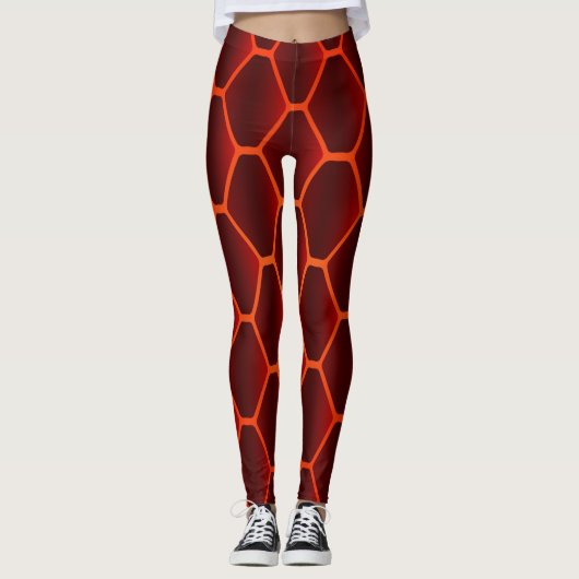Red Snake Print Leggings (Vorderseite)