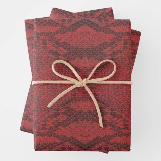 Red Snake Skin Print Geschenkpapier Set (Beispiel)