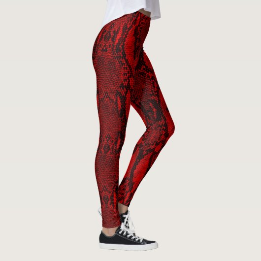 Red Snake Skin Print New Leggings (Rechts)