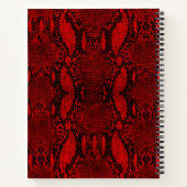 Red Snake Skin Print Spiral Notebook Notizblock (Rückseite)