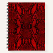 Red Snake Skin Print Spiral Notebook Notizblock (Vorderseite)