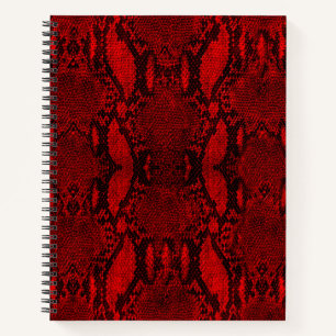 Red Snake Skin Print Spiral Notebook Notizblock