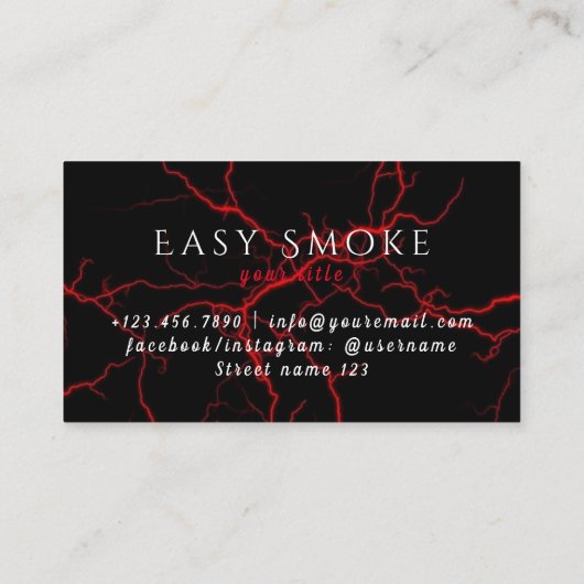 Red Snake Smoke Shop Vape Business Card Visitenkarte (Rückseite)