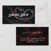 Red Snake Smoke Shop Vape Business Card Visitenkarte (Vorne/Hinten)