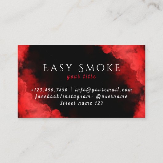 Red Snake Smoke Shop Vape Business Card Visitenkarte (Rückseite)