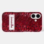 Red Snakeskin Personalisiert Name Animal Print Case-Mate iPhone Hülle (Rückseite (Horizontal))