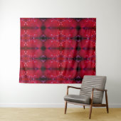 Red Snapdragon Ikat auch Wandteppich (Beispiel (Horizontal))