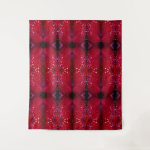 Red Snapdragon Ikat auch Wandteppich