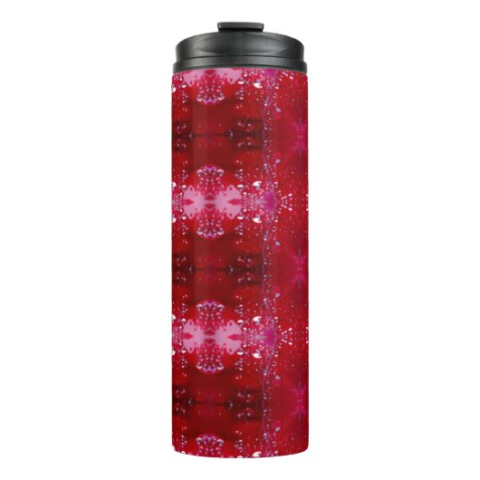 Red Snapdragon Ikat Thermosbecher (Vorderseite)