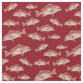Red Snapper Fish Pattern Red Sewing Fabric Stoff (Nahaufnahme)