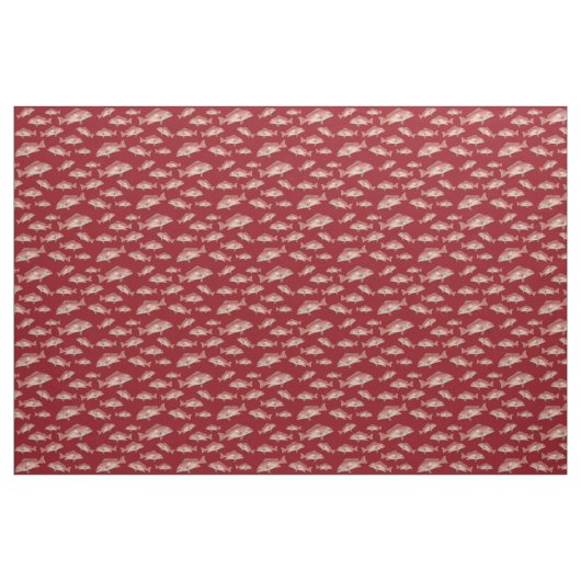 Red Snapper Fish Pattern Red Sewing Fabric Stoff (Fat Quarter (45,7 x 55,9 cm))