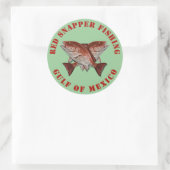 Red Snapper Fishing Golf von Mexiko Runder Aufkleber (Tasche)