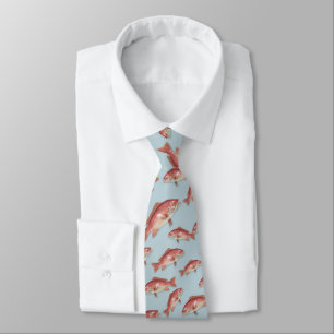 Red Snapper Saltwater Fish Pattern Krawatte