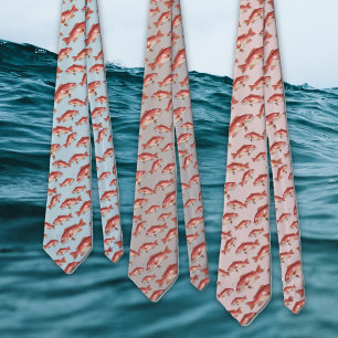 Red Snapper Saltwater Fish Pattern Krawatte