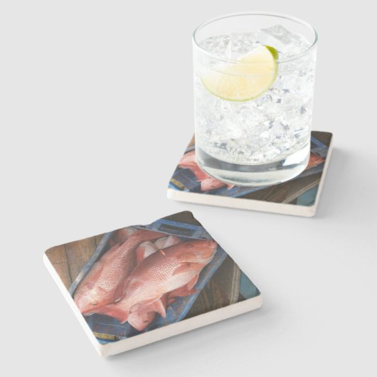 Red Snapper Square Untersetzer (Seitenansicht)