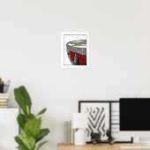 Red Snare Drum and Drumsticks Drum Poster Drummer (Heimbüro)