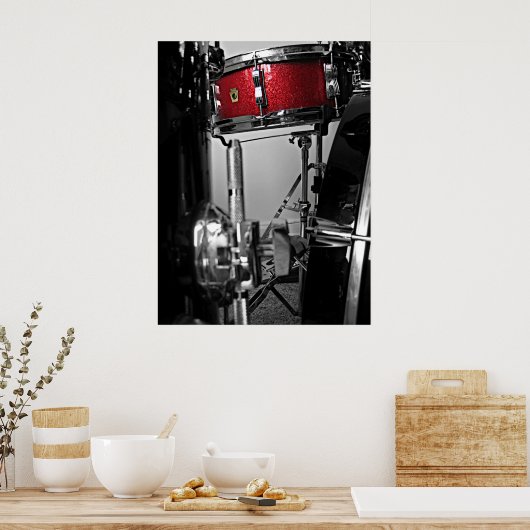 Red Snare Drum Poster (Küche)