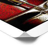 Red Snare Drum Print Drummer Musician Poster (Ecke)