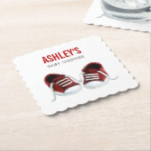 Red Sneakers Baby Dusche Untersetzer, Paper Unters Untersetzer (angewinkelt)