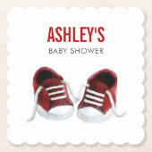 Red Sneakers Baby Dusche Untersetzer, Paper Unters Untersetzer (Vorderseite)