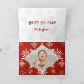 Red Snow auf White Leinwände Design Weihnachtskart Dankeskarte (Innenseite)