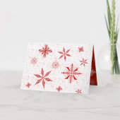 Red Snow auf White Leinwände Design Weihnachtskart Dankeskarte (Vorderseite)